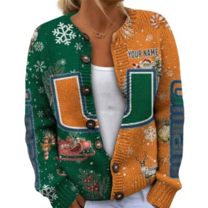 Miami Hurricanes Women’s Knit Cardigan Sweater New 2026 Customize Name