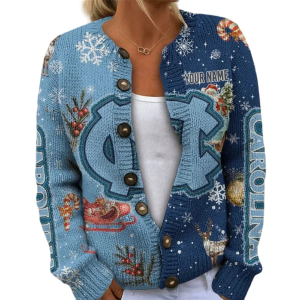 North Carolina Tar Heels Women’s Knit Cardigan Sweater New 2026 Customize Name
