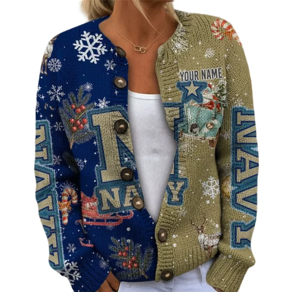 Navy Midshipmen Women’s Knit Cardigan Sweater New 2026 Customize Name