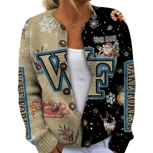 Wake Forest Demon Deacons Women’s Knit Cardigan Sweater New 2026 Customize Name