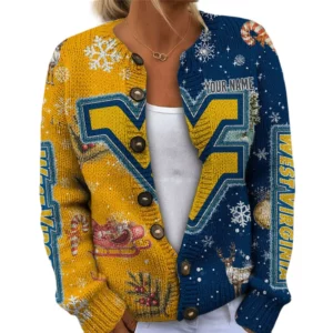 West Virginia Mountaineers Women’s Knit Cardigan Sweater New 2026 Customize Name