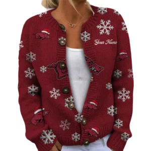 Arkansas Razorbacks Women’s Knit Cardigan Sweater New 2026 Limited Customize Name