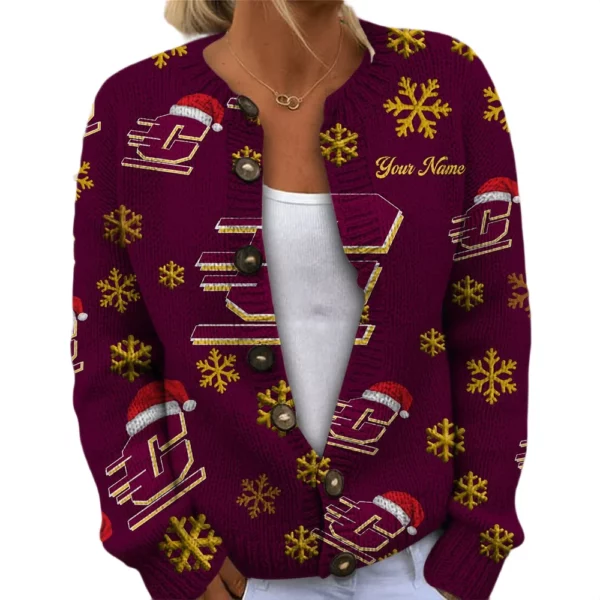 Central Michigan Chippewas Women’s Knit Cardigan Sweater New 2026 Limited Customize Name