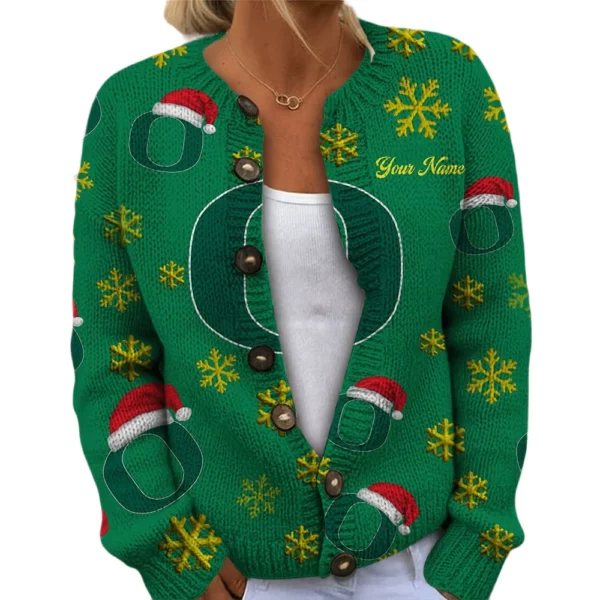 Oregon Ducks Women’s Knit Cardigan Sweater New 2026 Limited Customize Name