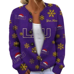 LSU Tigers Women’s Knit Cardigan Sweater New 2026 Limited Customize Name