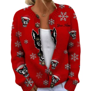 NC State Wolfpack Women’s Knit Cardigan Sweater New 2026 Limited Customize Name
