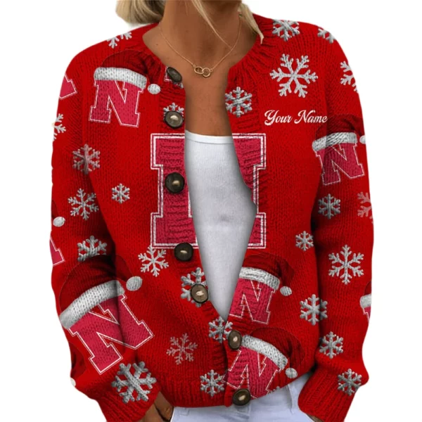 Nebraska Cornhuskers Women’s Knit Cardigan Sweater New 2026 Limited Customize Name