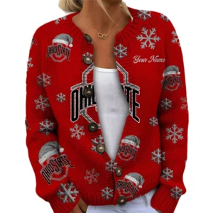 Ohio State Buckeyes Women’s Knit Cardigan Sweater New 2026 Limited Customize Name