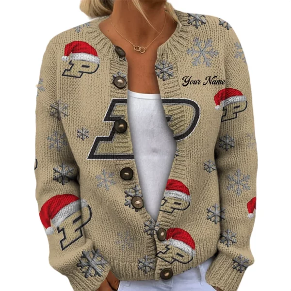 Purdue Boilermakers Women’s Knit Cardigan Sweater New 2026 Limited Customize Name