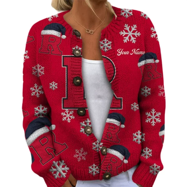 Rutgers Scarlet Knights Women’s Knit Cardigan Sweater New 2026 Limited Customize Name