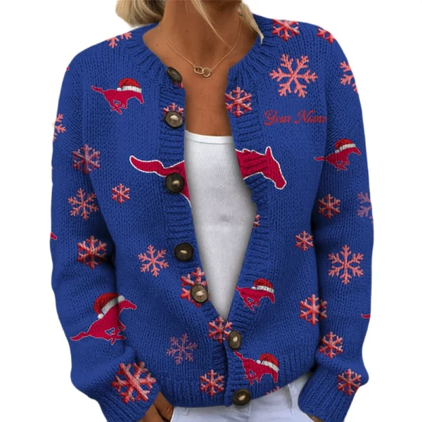 SMU Mustangs Women’s Knit Cardigan Sweater New 2026 Limited Customize Name