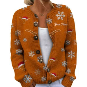 Texas Longhorns Women’s Knit Cardigan Sweater New 2026 Limited Customize Name
