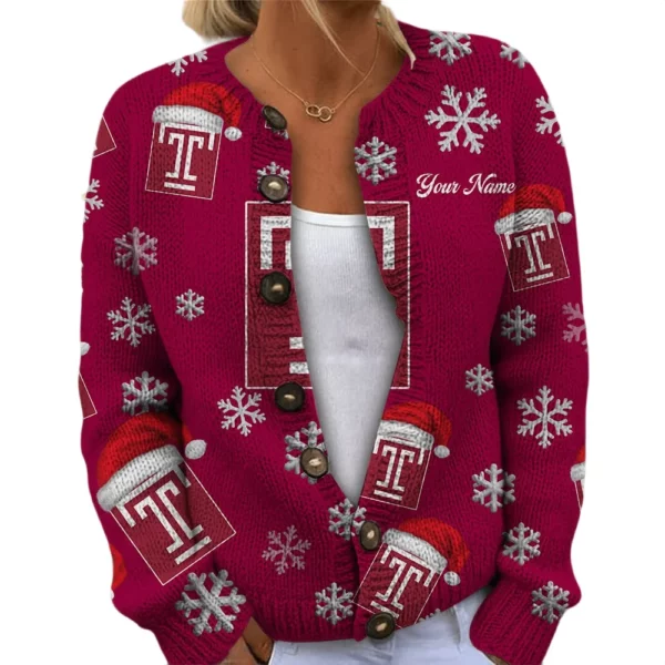 Temple Owls Women’s Knit Cardigan Sweater New 2026 Limited Customize Name