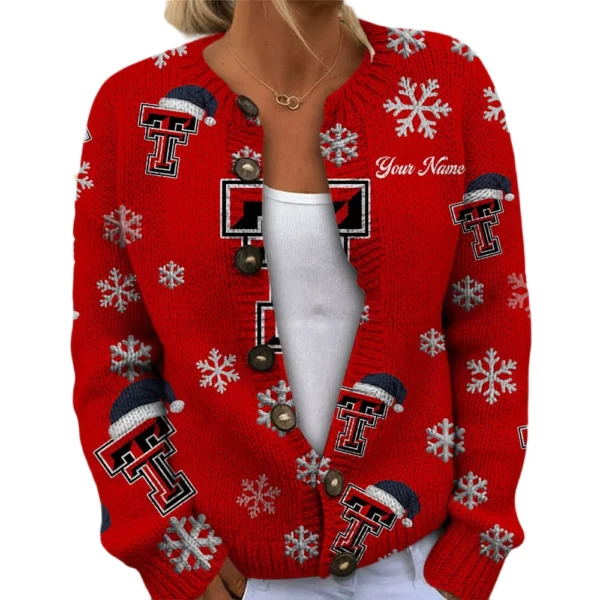 Texas Tech Red Raiders Women’s Knit Cardigan Sweater New 2026 Limited Customize Name