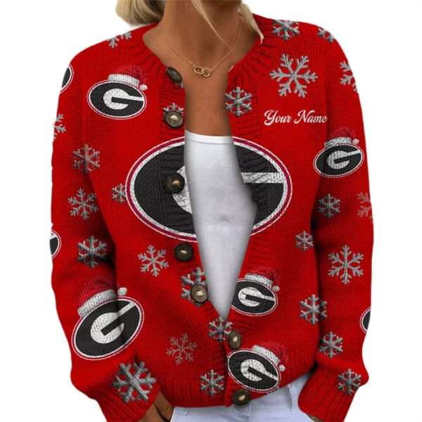 Georgia Bulldogs Women’s Knit Cardigan Sweater New 2026 Limited Customize Name