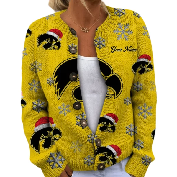 Iowa Hawkeyes Women’s Knit Cardigan Sweater New 2026 Limited Customize Name