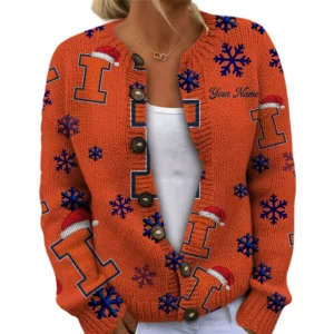 Illinois Fighting Illini Women’s Knit Cardigan Sweater New 2026 Limited Customize Name