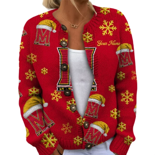 Maryland Terrapins Women’s Knit Cardigan Sweater New 2026 Limited Customize Name