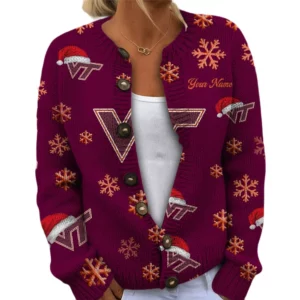 Virginia Tech Hokies Women’s Knit Cardigan Sweater New 2026 Limited Customize Name