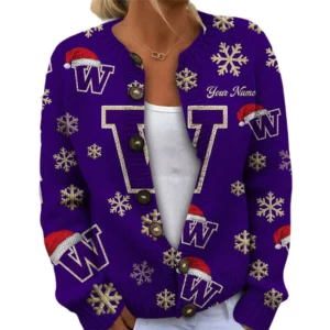 Washington Huskies Women’s Knit Cardigan Sweater New 2026 Limited Customize Name