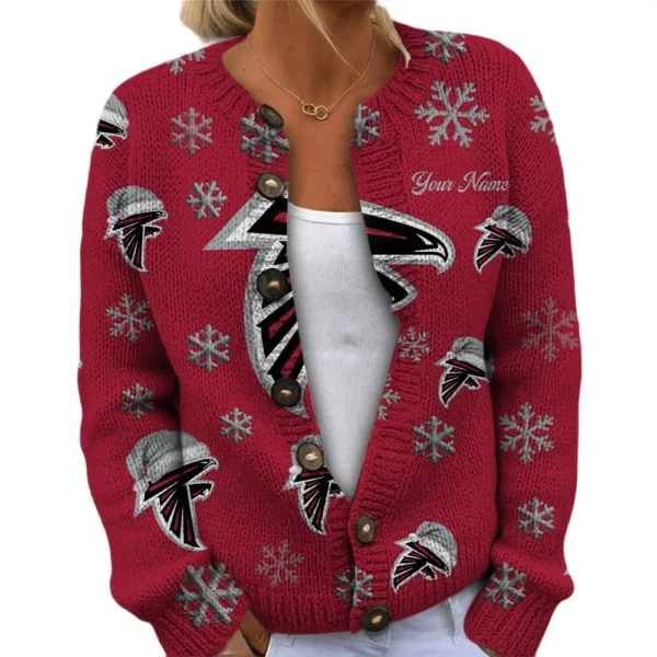 Atlanta Falcons Women’s Knit Cardigan Sweater New 2026 Limited Customize Name