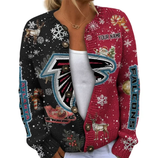 Atlanta Falcon Women’s Knit Cardigan Sweater New 2026 Customize Name