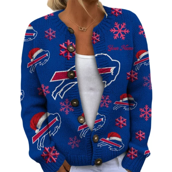 Buffalo Bills Women’s Knit Cardigan Sweater New 2026 Limited Customize Name
