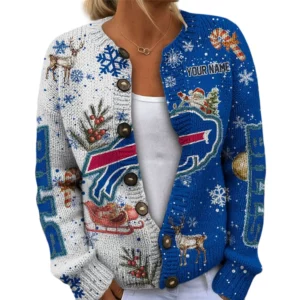 Buffalo Bills Women’s Knit Cardigan Sweater New 2026 Customize Name