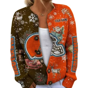 Cleveland Browns Women’s Knit Cardigan Sweater New 2026 Customize Name