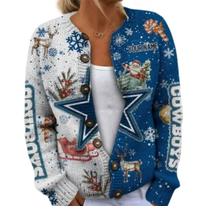 Dallas Cowboys Women’s Knit Cardigan Sweater New 2026 Customize Name