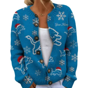 Detroit Lions Women’s Knit Cardigan Sweater New 2026 Limited Customize Name
