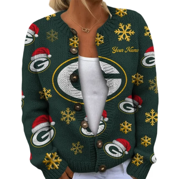 Green Bay Packers Women’s Knit Cardigan Sweater New 2026 Limited Customize Name