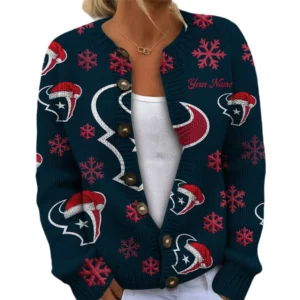 Houston Texans Women’s Knit Cardigan Sweater New 2026 Limited Customize Name