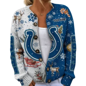 Indianapolis Colts Women’s Knit Cardigan Sweater New 2026 Customize Name