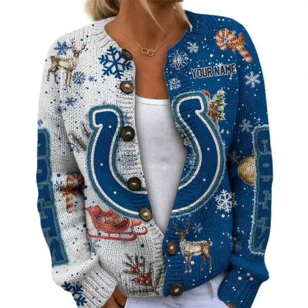 Indianapolis Colts Women’s Knit Cardigan Sweater New 2026 Customize Name