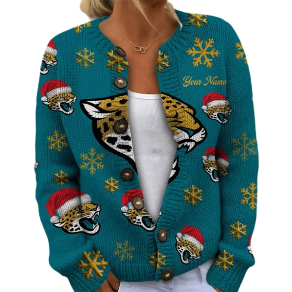 Jacksonville Jaguars Women’s Knit Cardigan Sweater New 2026 Limited Customize Name