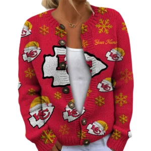 Kansas City Chiefs Women’s Knit Cardigan Sweater New 2026 Limited Customize Name