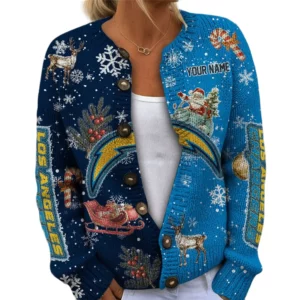 Los Angeles Chargers Women’s Knit Cardigan Sweater New 2026 Customize Name
