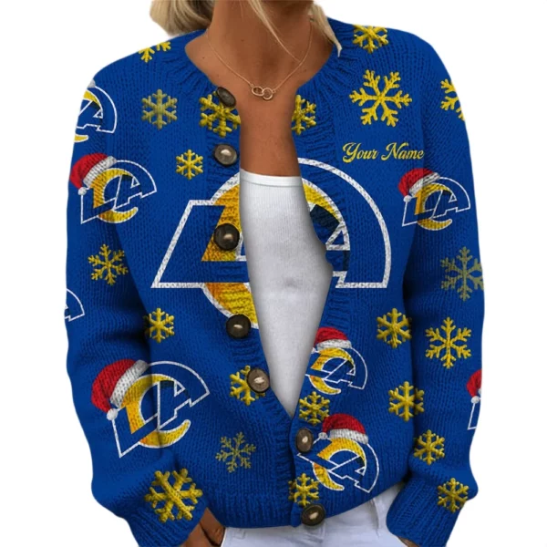 Los Angeles Rams Women’s Knit Cardigan Sweater New 2026 Limited Customize Name