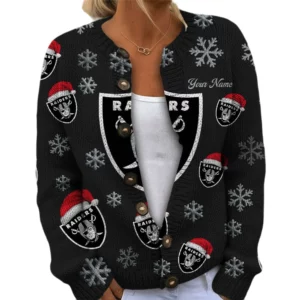Las Vegas Raiders Women’s Knit Cardigan Sweater New 2026 Limited Customize Name