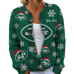 New York Jets Women’s Knit Cardigan Sweater New 2026 Limited Customize Name