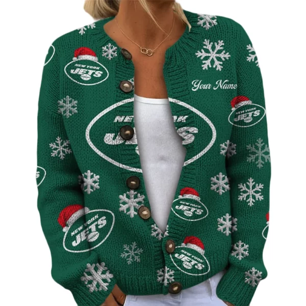 New York Jets Women’s Knit Cardigan Sweater New 2026 Limited Customize Name