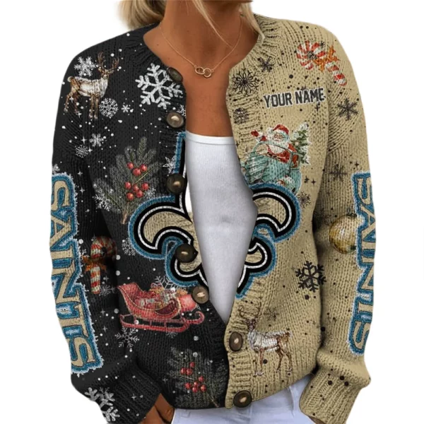 New Orleans Saints Women’s Knit Cardigan Sweater New 2026 Customize Name