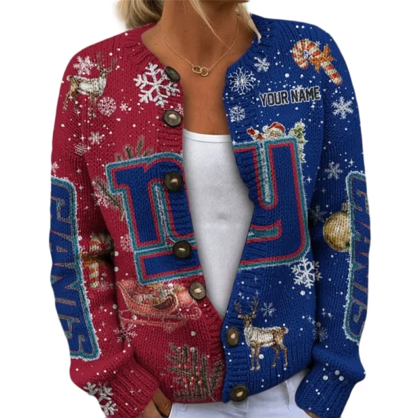 New York Giants Women’s Knit Cardigan Sweater New 2026 Customize Name