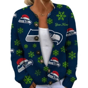 Seattle Seahawks Women’s Knit Cardigan Sweater New 2026 Limited Customize Name