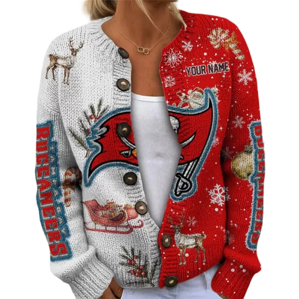 Tampa Bay Buccaneers Women’s Knit Cardigan Sweater New 2026 Customize Name