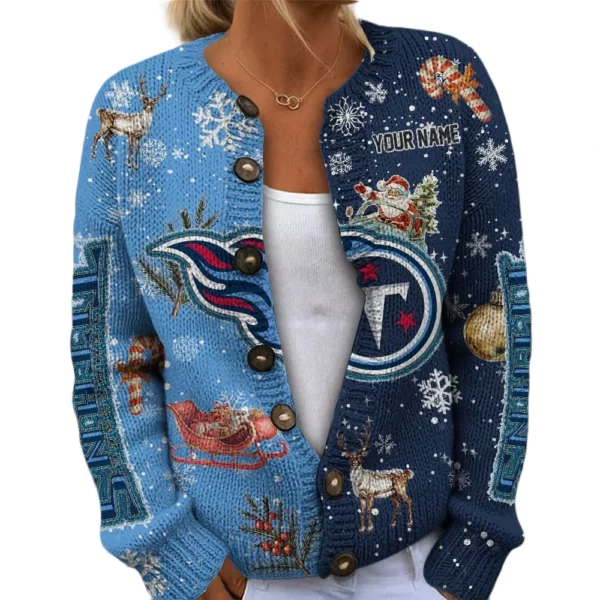 Tennessee Titans Women’s Knit Cardigan Sweater New 2026 Customize Name