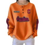 Cleveland Guardians Women’s Waffle Knit Button-Front Long Sleeve Shirt New 2026 Personalize Name
