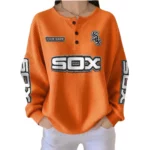 Chicago White Sox Women’s Waffle Knit Button-Front Long Sleeve Shirt New 2026 Personalize Name