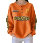 Pittsburgh Pirates Women’s Waffle Knit Button-Front Long Sleeve Shirt New 2026 Personalize Name